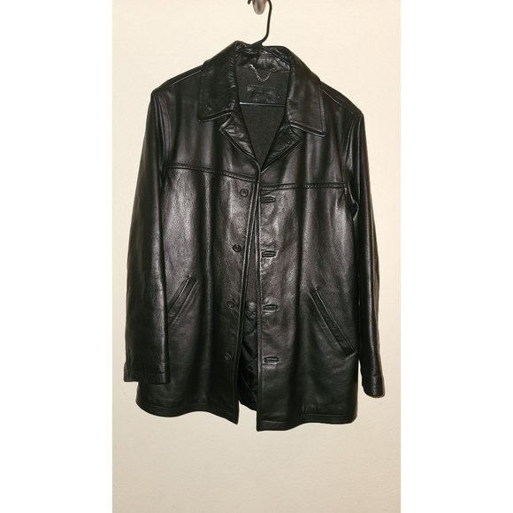 J Crew Black Leather Jacket Size Medium - Picture 1 of 9